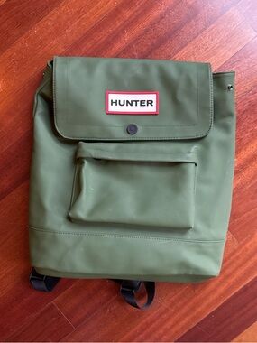Hunter Olive Green Backpack with Front Patch Logo